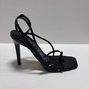 Calvin Klein Women’s Tegin, Black Strappy Heeled Sandals, Size 8 M